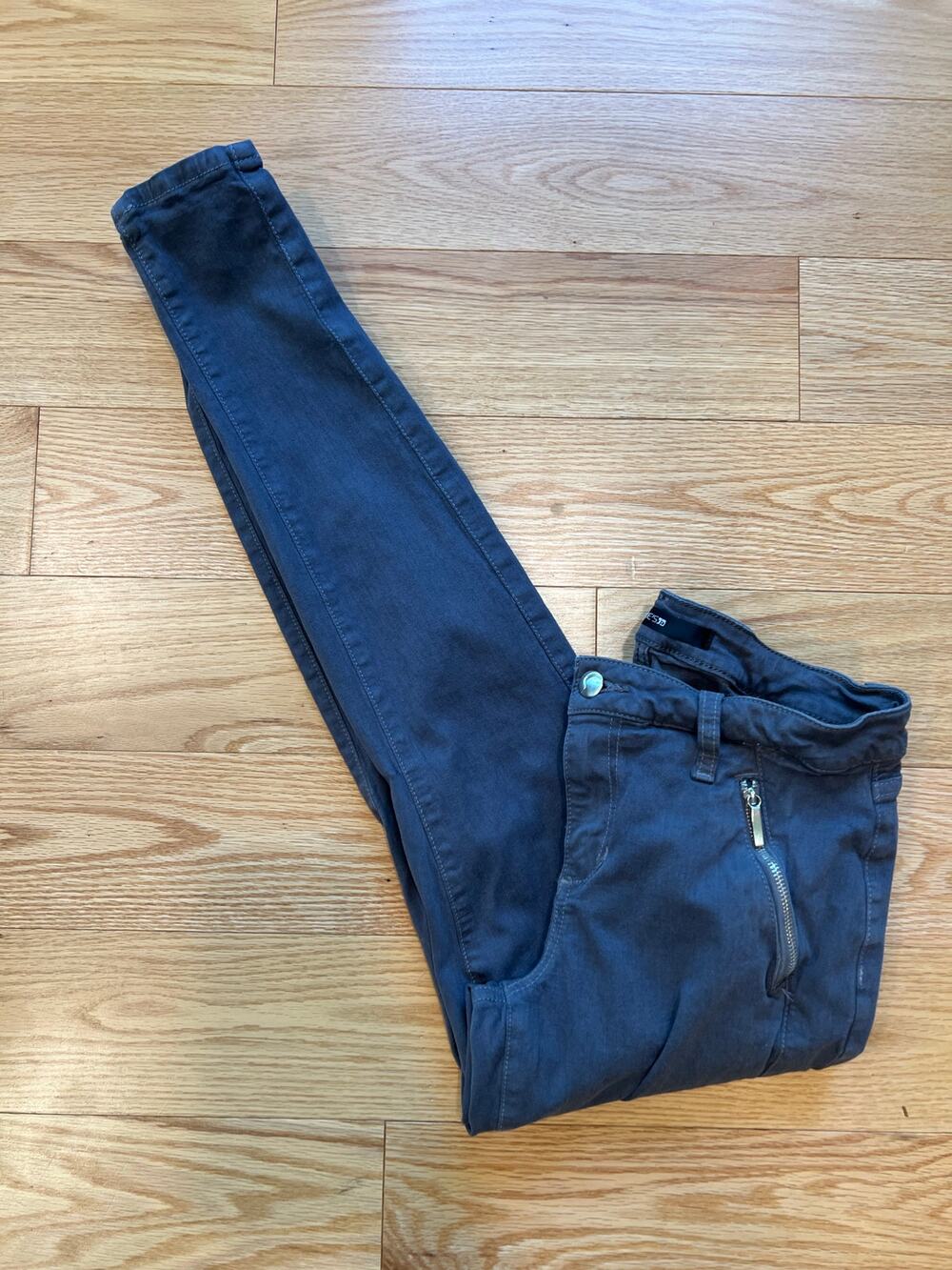 Joe's Jeans Low Rise Skinny Jeans w Zipper Pockets Dark Gray Size 27 JL